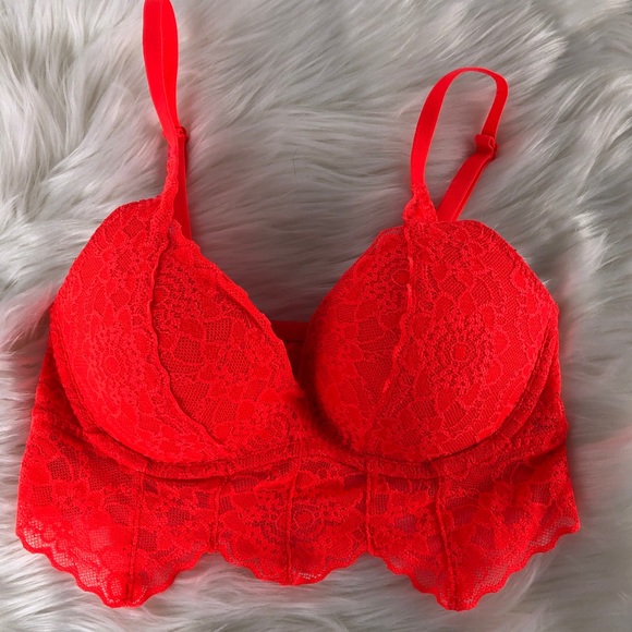 PINK Victoria's Secret Other - Victoria Secrets Neon Orange Lace Bra Bralette